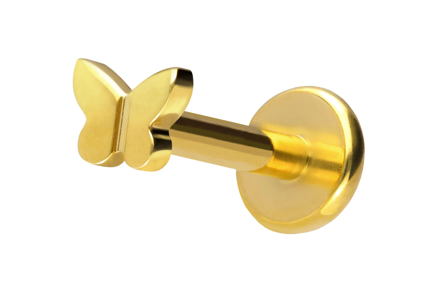 Titan Labret Piercing mit Push Fit SCHMETTERLING